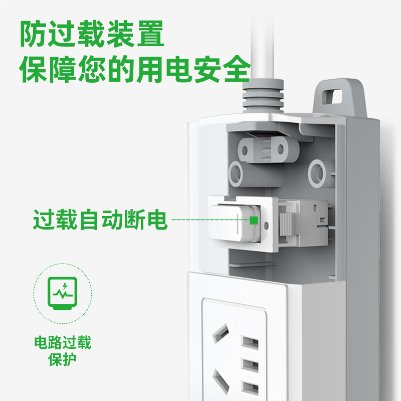 大众娱乐3991插座_2+2_2米_泡壳装(白)(只)