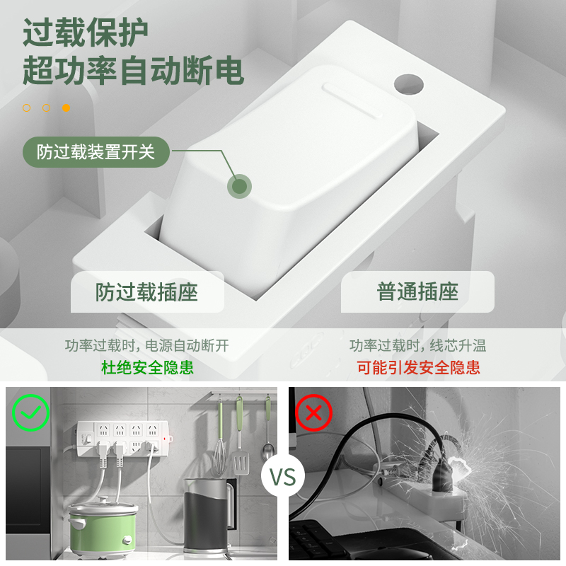 大众娱乐3996插座_8组_3米_泡壳装(白)(只)
