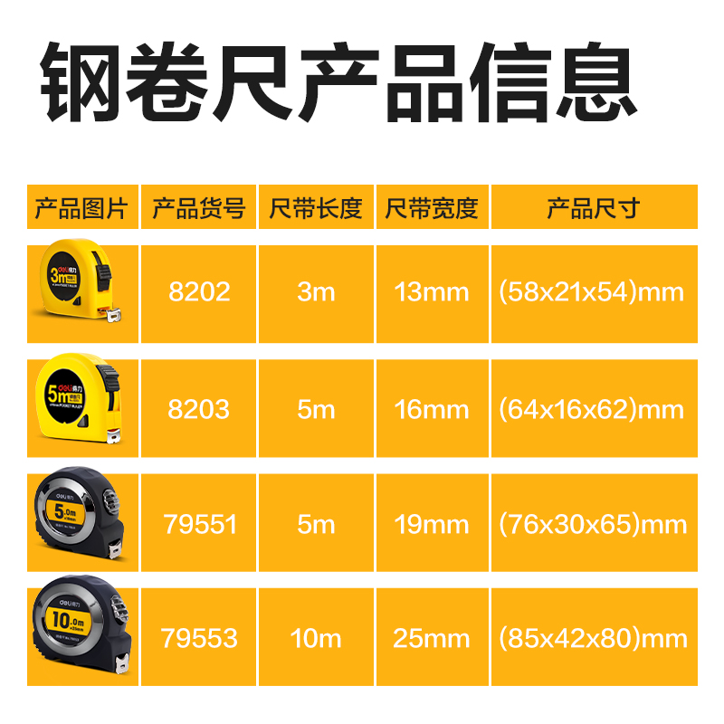 大众娱乐8203钢卷尺5m(黄)(把)