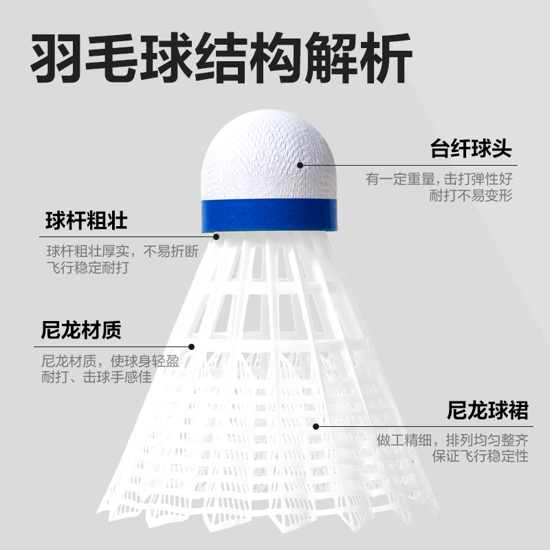 安格耐特F2211尼龙羽毛球(白色)(3个/筒)
