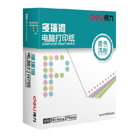 大众娱乐多瑙河D241-2电脑打印纸(1/3S白色撕边)(1000页/盒)
