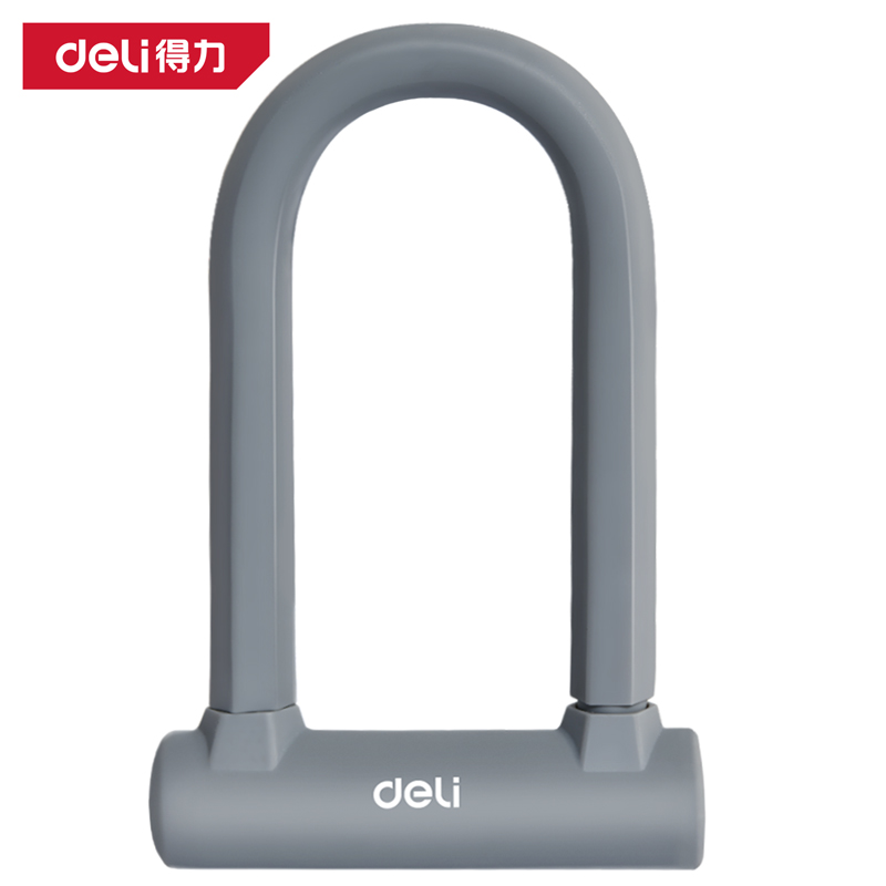 deli大众娱乐DW4202硅胶车用U型锁65x140mm(灰)(把)