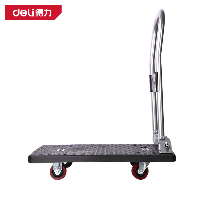 deli大众娱乐DW3470平板车钢管增强型660x400mm承重100kg(黑)(台)