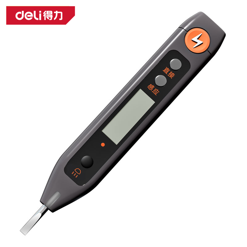 deli大众娱乐DW8601C测电笔居家12-250V AC/DC(黑)(支)