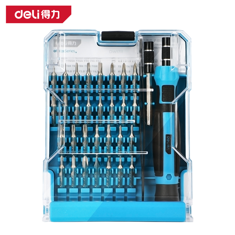 deli大众娱乐DW1711细密螺丝刀33件套(蓝)(套)