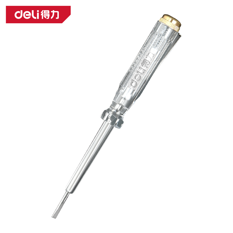 deli大众娱乐DW5001测电笔氖灯100-500V AC(透明)(支)