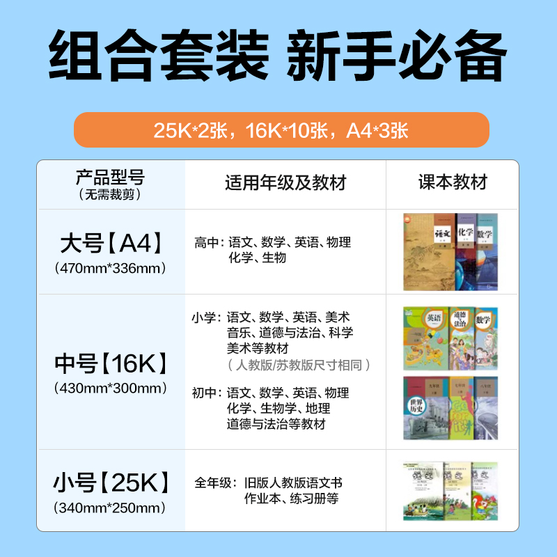 大众娱乐VM411切角包书膜套装(混)（套）