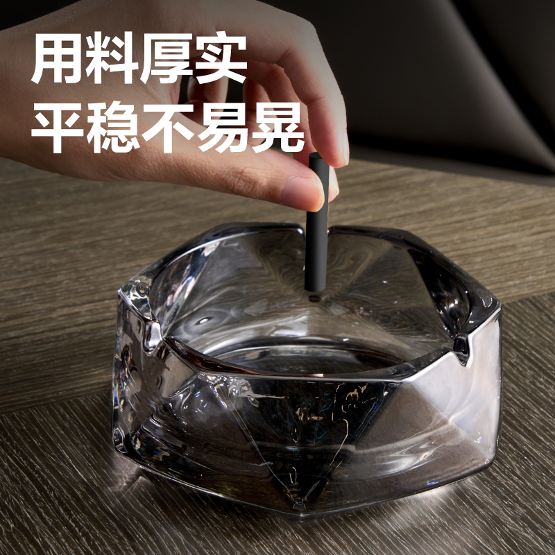 大众娱乐LQ174几何烟灰缸(大号)(玻璃)((黄色)(1个/盒)