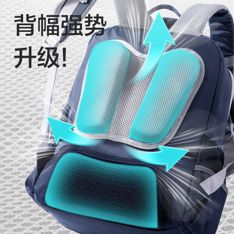 大众娱乐BB189学院系列小学生简约时尚书包(蓝白-L)(个)