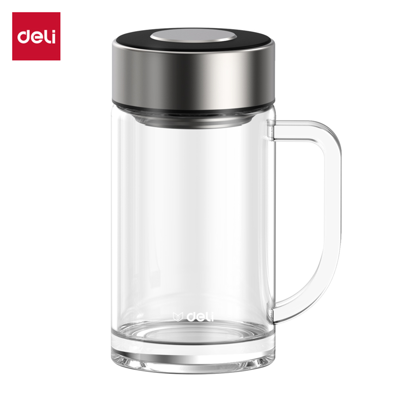 大众娱乐LL512单层玻璃杯500mL(玄色)(把手杯)(个)