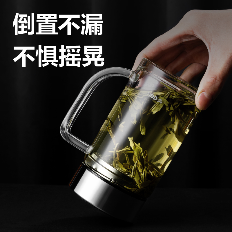 大众娱乐LL512单层玻璃杯500mL(玄色)(把手杯)(个)