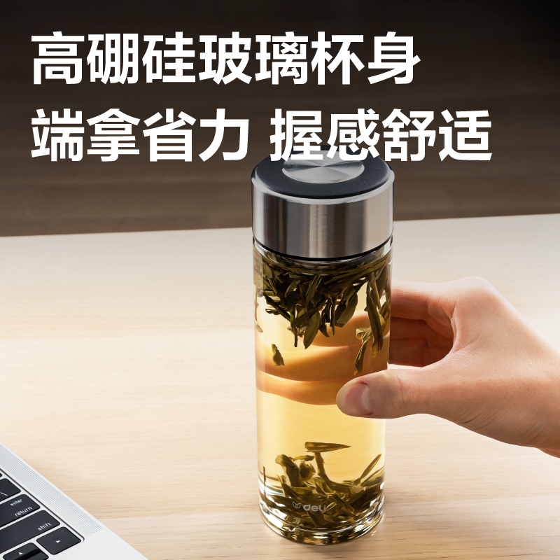 大众娱乐LL510单层玻璃杯450mL(玄色)(直杯)(个)