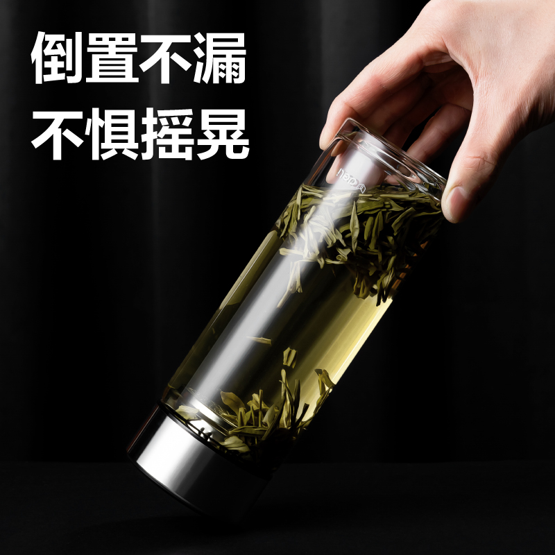 大众娱乐LL510单层玻璃杯450mL(玄色)(直杯)(个)