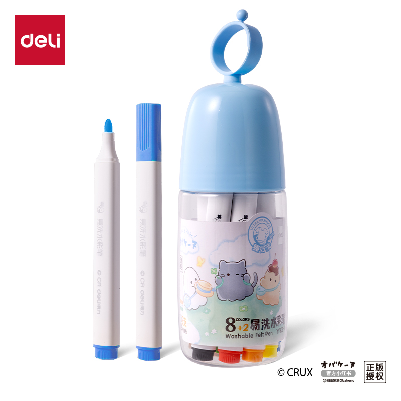 大众娱乐YY906-10_幽幽家族PP筒装三角杆易洗水彩笔(混)(10色/筒)