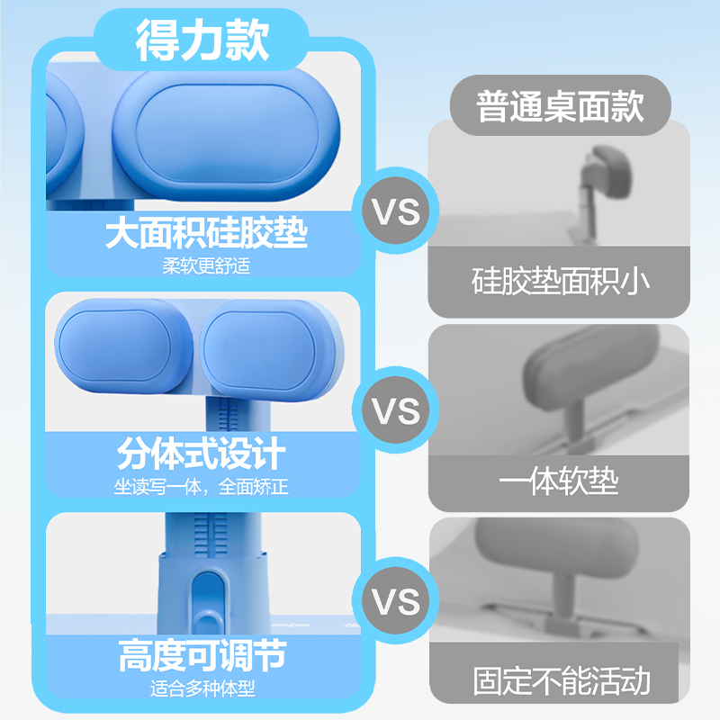 大众娱乐YX162坐姿矫正器夹桌款(蓝)(盒)