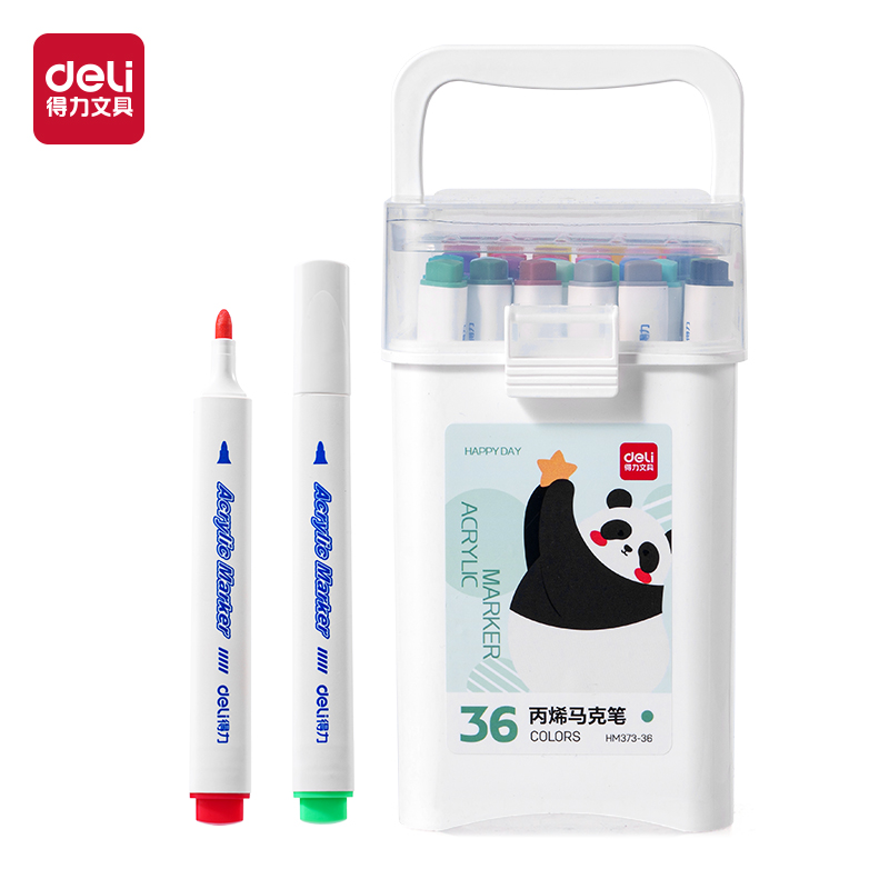 大众娱乐HM373-36_pp筒装三角杆丙烯马克笔(混)(36色/筒)