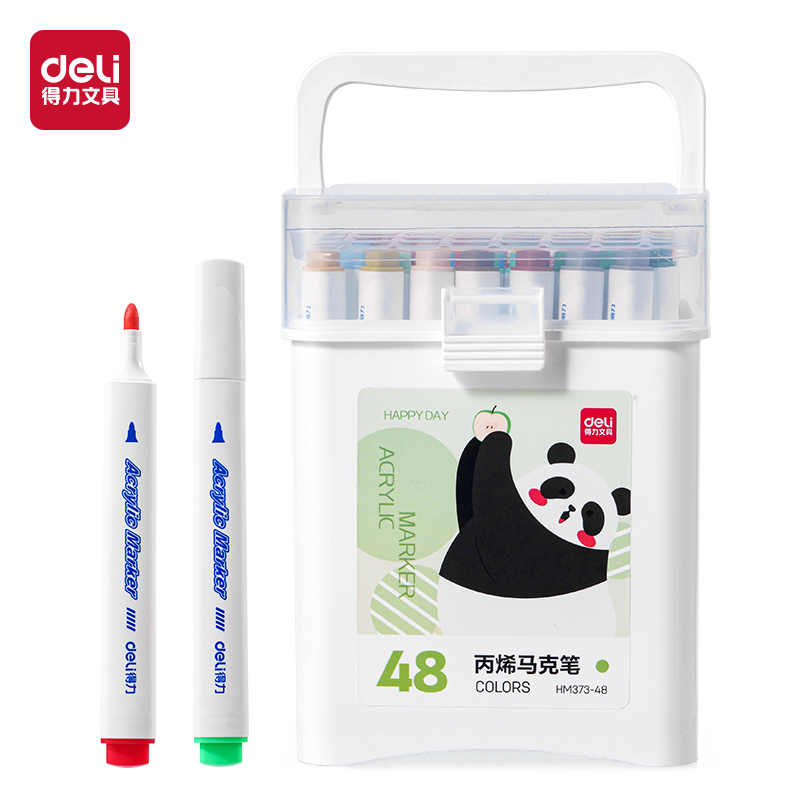 大众娱乐HM373-48_pp筒装三角杆丙烯马克笔(混)(48色/筒)