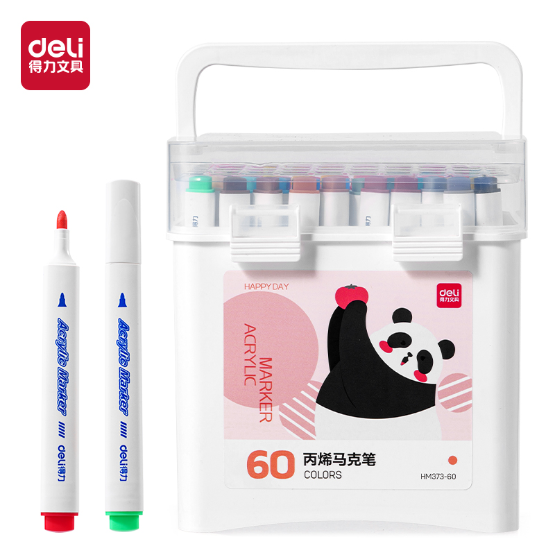 大众娱乐HM373-60_pp筒装三角杆丙烯马克笔(混)(60色/筒)