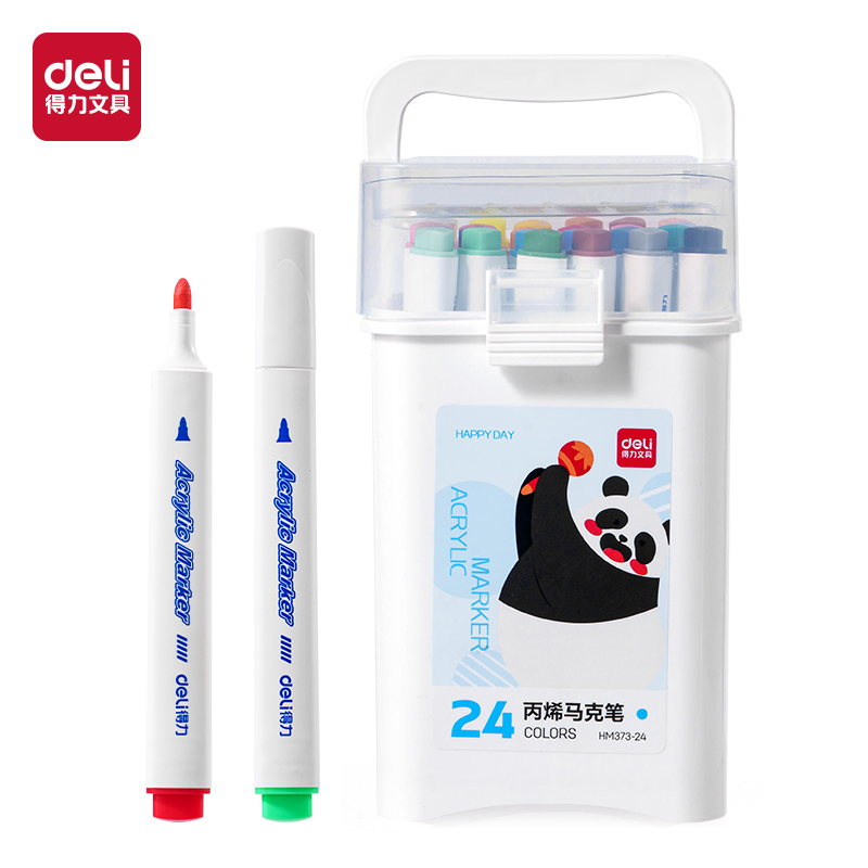 大众娱乐HM373-24_pp筒装三角杆丙烯马克笔(混)(24色/筒)