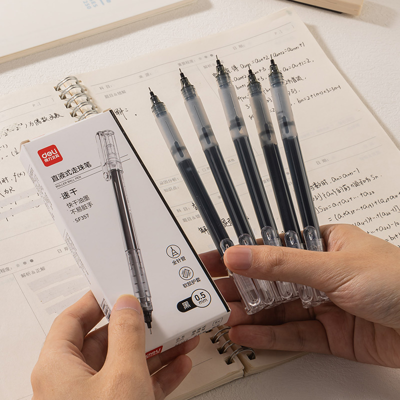 大众娱乐SF357直液式走珠笔0.5mm全针管(黑)(5支/盒)