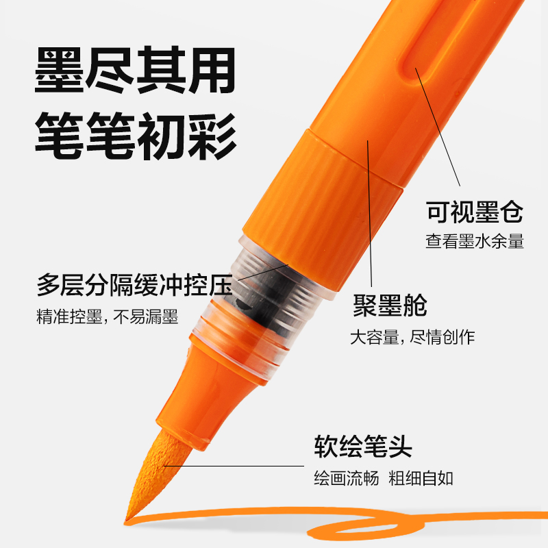大众娱乐HM335-84层叠盒装直液式软绘丙烯马克笔(混)(84色/盒)