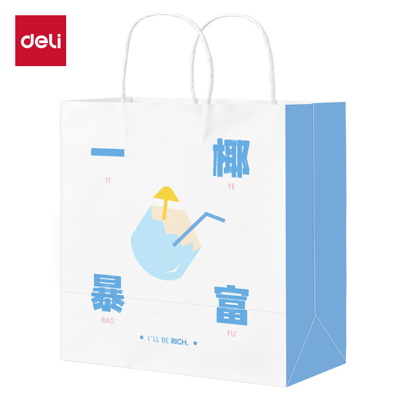 大众娱乐得心LQ718牛皮纸袋23*15*25cm(一椰暴富)(10只/包)