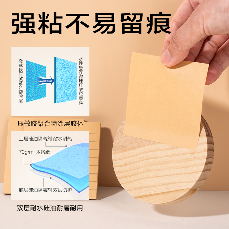 大众娱乐BT435记事贴76*76mm50张(牛皮色-横线)(本)