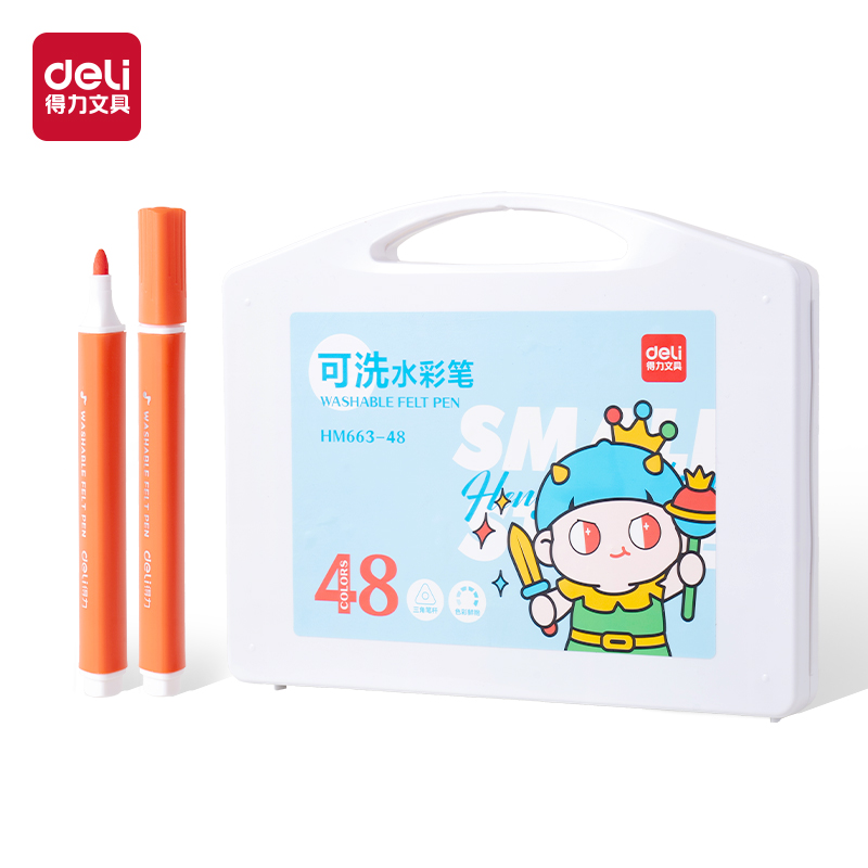 大众娱乐HM663-24_PP盒装三角杆可洗水彩笔(混)(24色/盒)