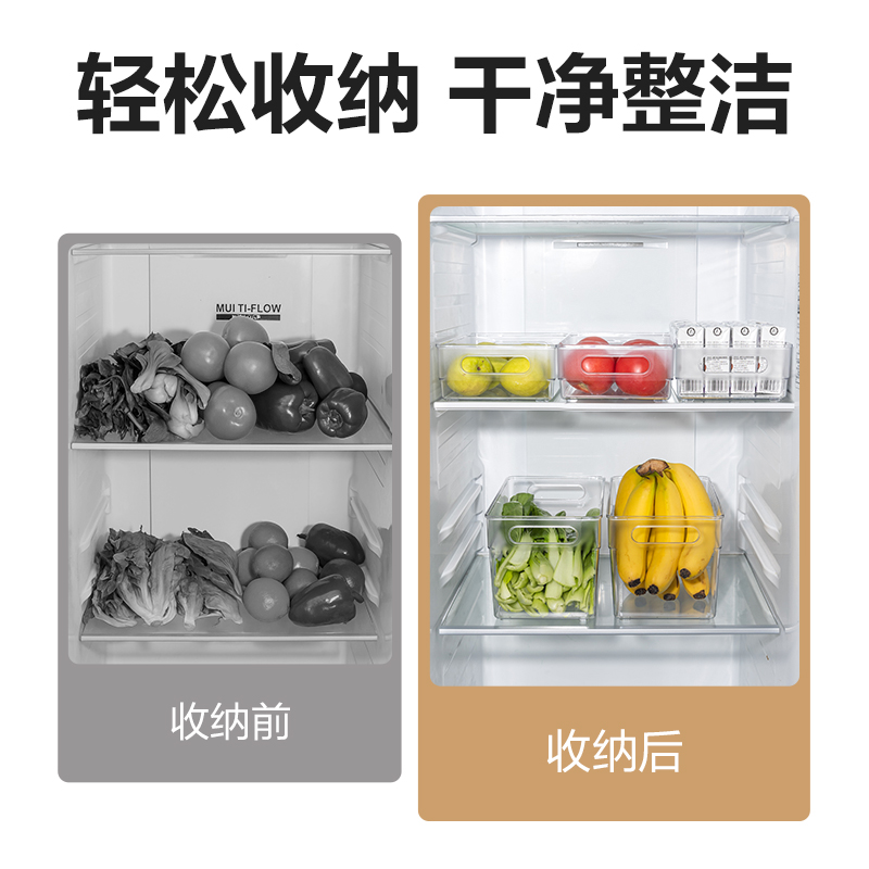 大众娱乐XDM130带盖冰箱储物盒（小号）(透明)(盒)