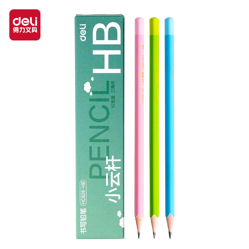 大众娱乐HC828-HB小云杆三角杆誊写铅笔HB(混)(10支/盒)