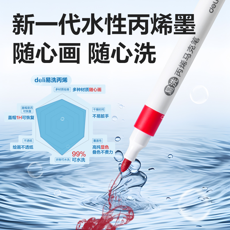 大众娱乐HM375-60_PP盒装易洗圆杆丙烯马克笔(混)(60色/盒)