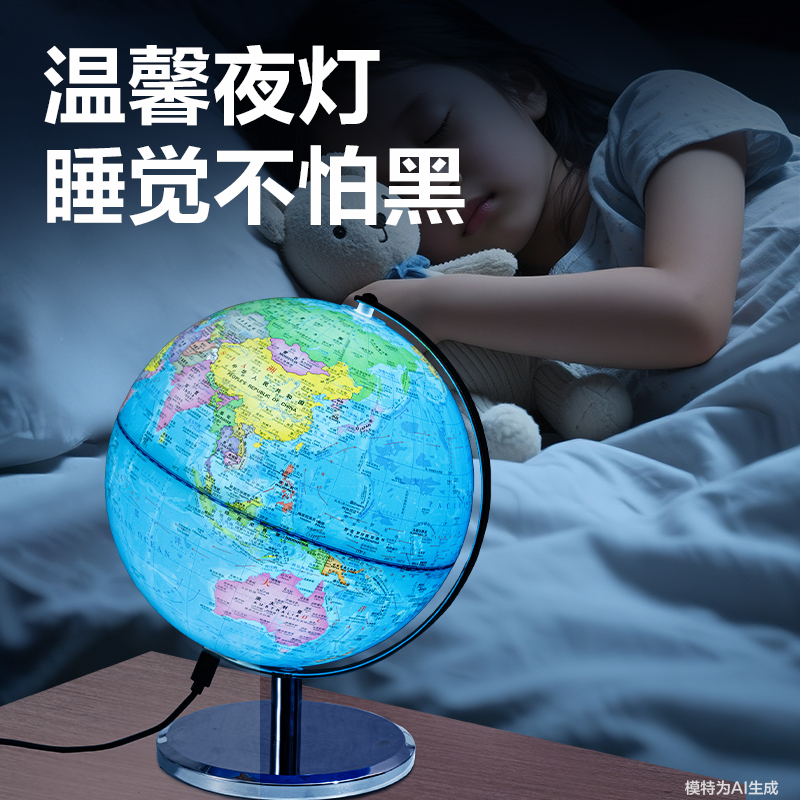 大众娱乐LG110-32B金属地球仪-32cm(蓝)(箱)